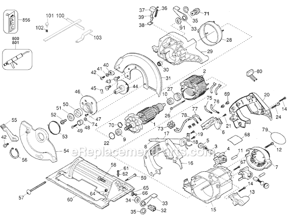 Page A Diagram and Parts List for 3057-48 Type 1 Black and Decker Circular Saw
